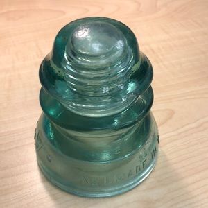 Vintage aqua glass insulator
